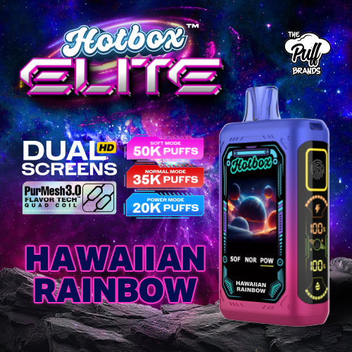 Hotbox Elite 50K Puff Disposable Vape - Hawaiian Rainbow | Display Pack of 5