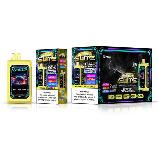 Hotbox Elite 50K Puff Disposable Vape - Banana Cream Cake | Display Pack of 5