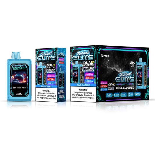 Hotbox Elite 50K Puff Disposable Vape - Blue Slushee | Display Pack of 5