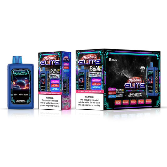 Hotbox Elite 50K Puff Disposable Vape - Blueberry Watermelon | Display Pack of 5