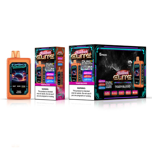 Hotbox Elite 50K Puff Disposable Vape - Tiger Blood | Display Pack of 5