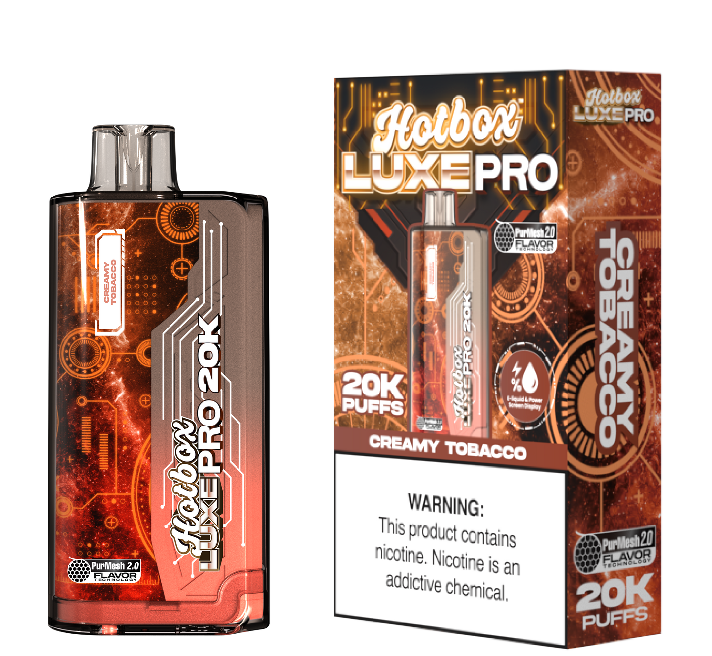 Hotbox™ Luxe Pro 20K Disposable Vape - Creamy Tobacco