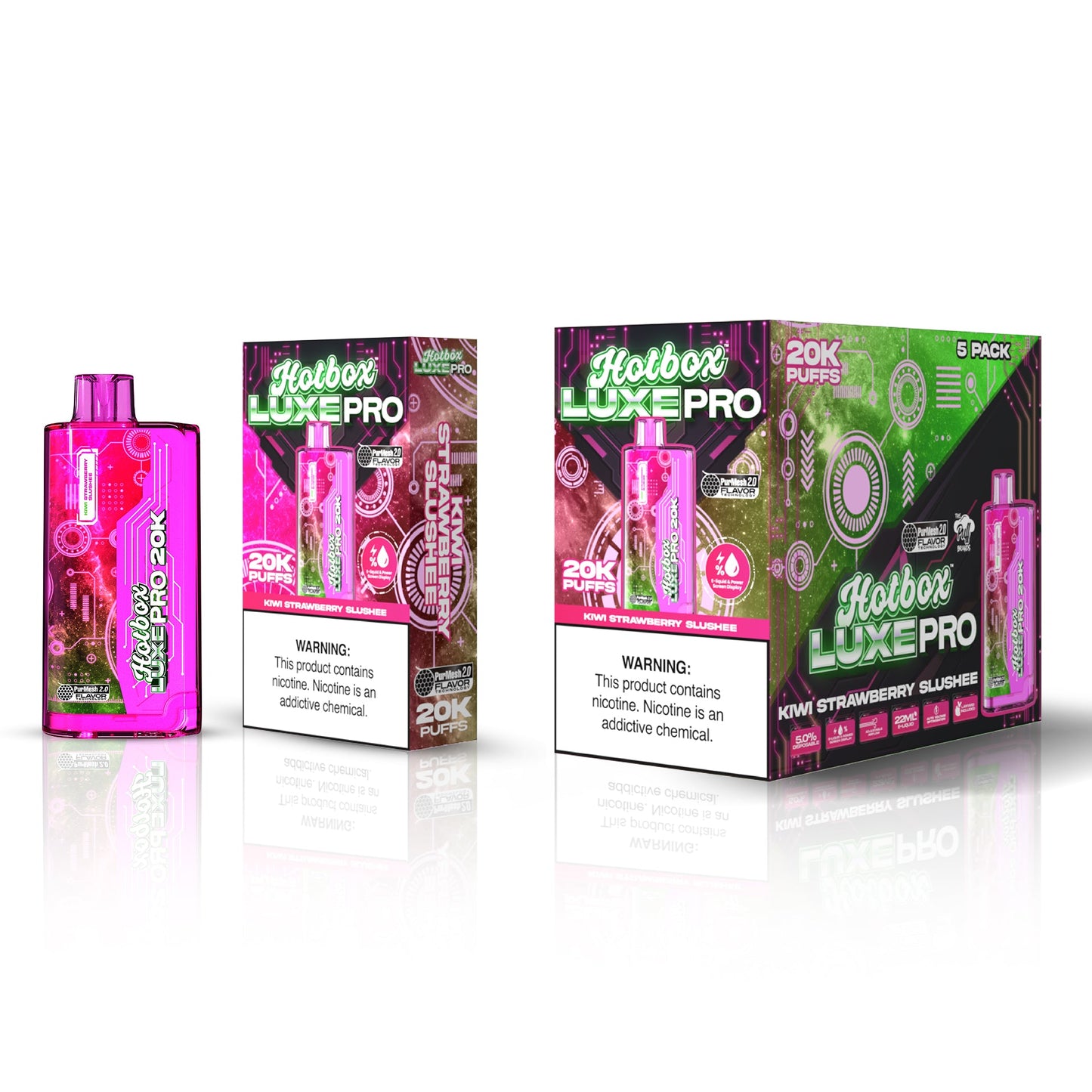 Hotbox™ Luxe Pro 20K Puffs - Kiwi Strawberry Slushee | Display Pack of 5