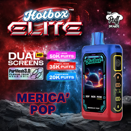 Hotbox Elite 50K Puff Disposable Vape - Merica' Pop | Display Pack of 5