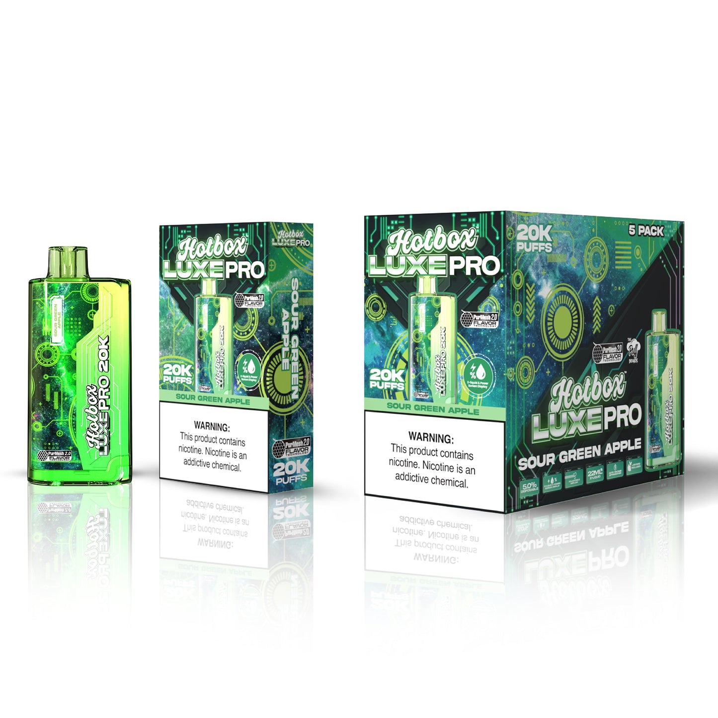 Hotbox™ Luxe Pro 20K Disposable Vape - Sour Green Apple