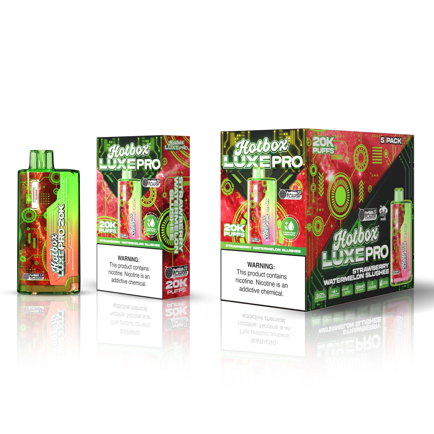 Hotbox™ Luxe Pro 20K Puffs - Strawberry Watermelon Slushee | Display Pack of 5