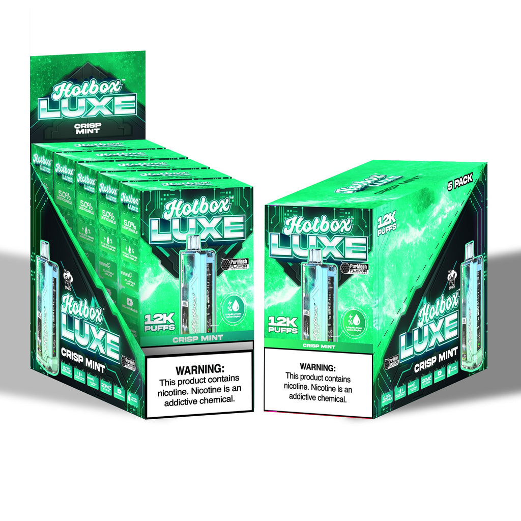 Hotbox LUXE 12k Puffs - Crisp Mint | Display Pack of 5