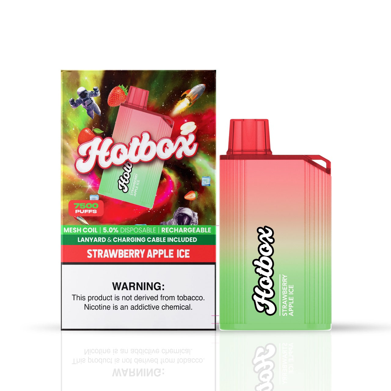 Hotbox Disposable Vape 7500 Puffs Strawberry Apple Ice