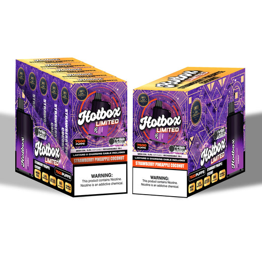 Hotbox Limited 7500 Puff Vape - Strawberry Pineapple Coconut Wholesale