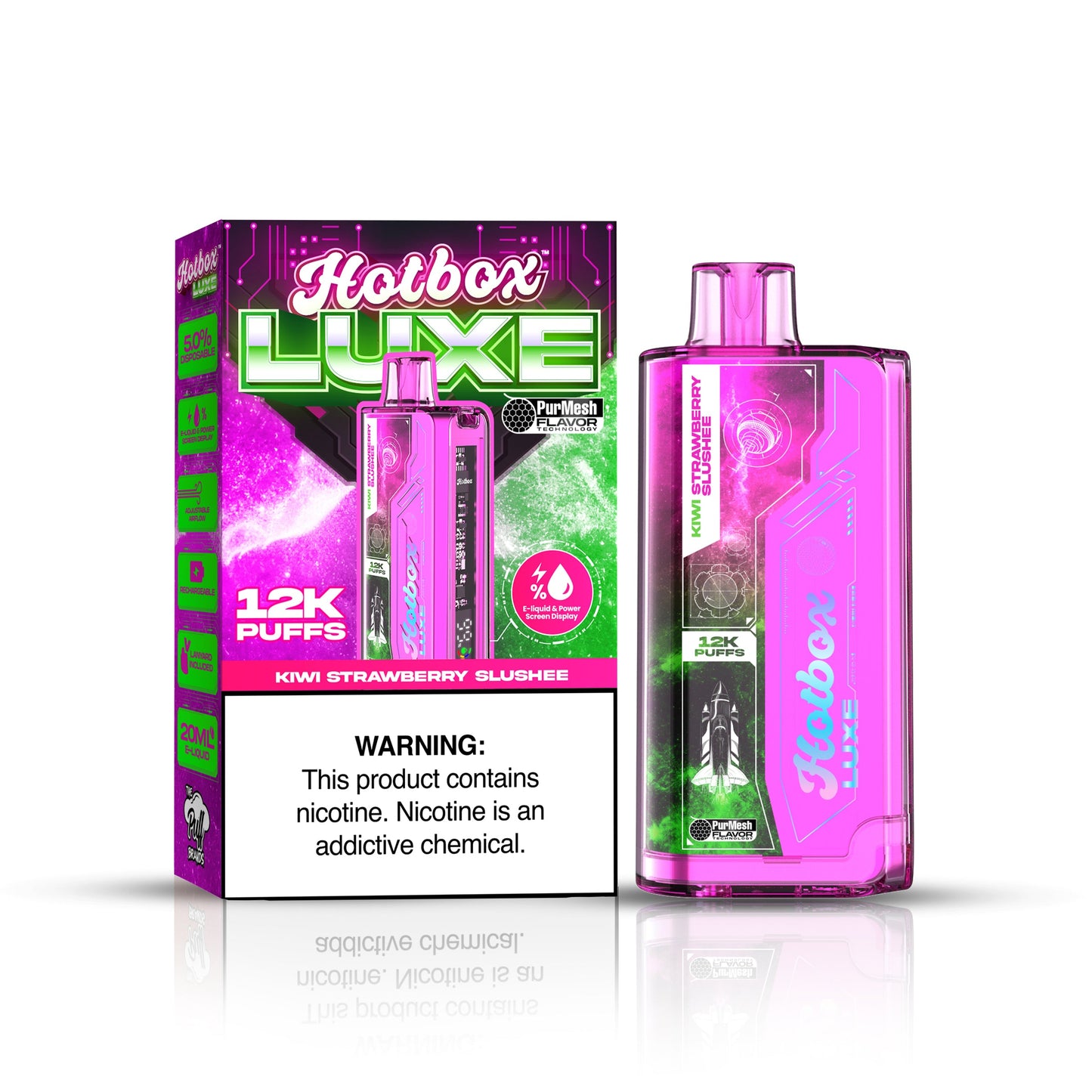 Hotbox Luxe Vape 12k Puffs Kiwi Strawberry Slushee