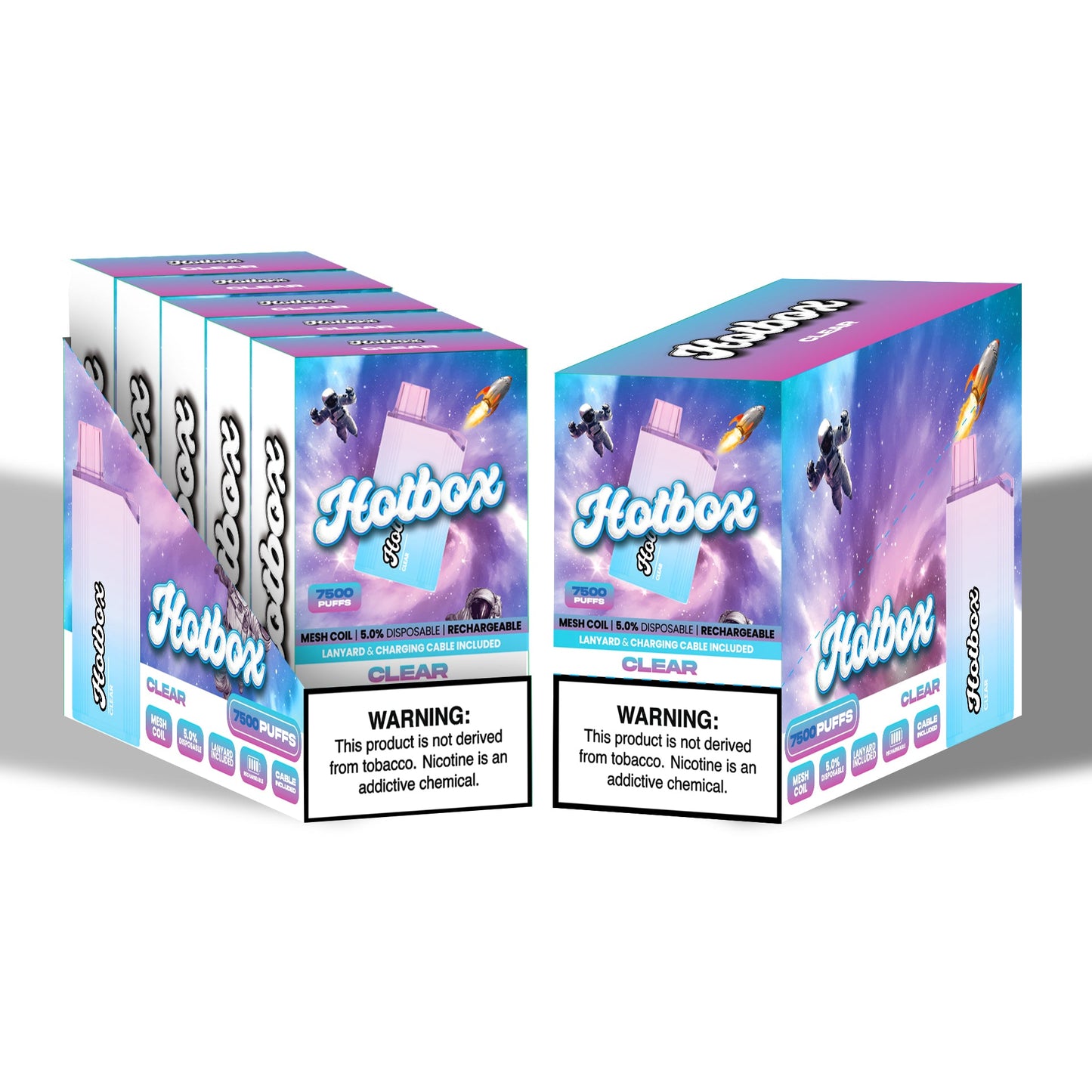 Hotbox disposable vape 7500 puff wholesale clear