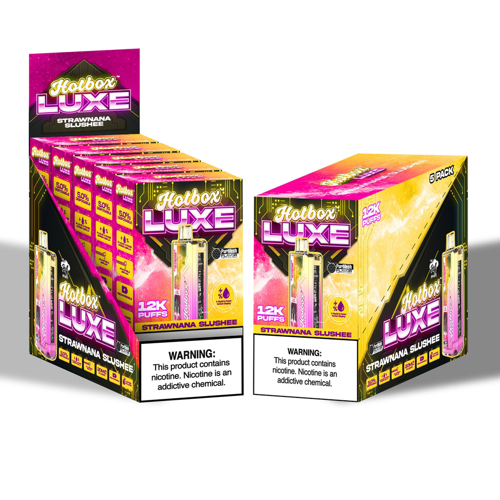 Hotbox LUXE 12k Puffs - Strawnana Slushee | Display Pack of 5