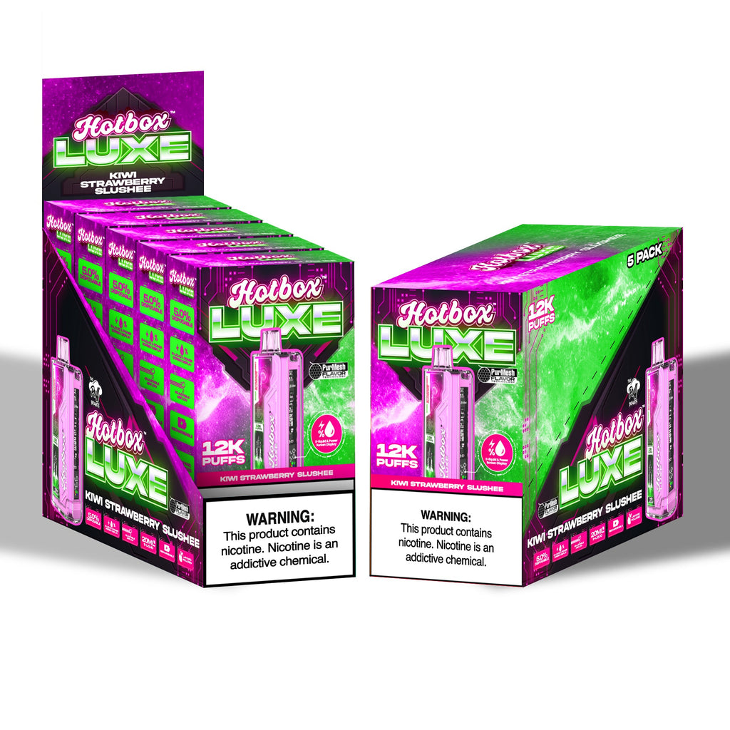 Hotbox LUXE 12k Puffs - Kiwi Strawberry Slushee | Display Pack of 5